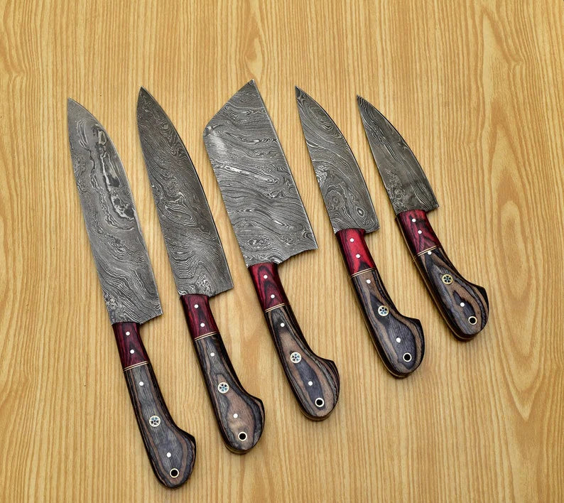 Hand Forged 67 Layers Damascus Steel Chef Knife Set